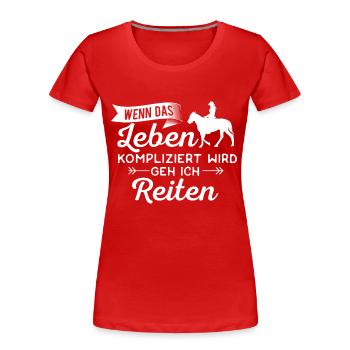 Pferd Pferde Reiten Galopp Leben - Frauen Premium Bio T-Shirt - Rot - Vorne - Mia (176cm)