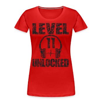 Level 11 Unlocked Geburtstagsgeschenk 11 Jahre - Frauen Premium Bio T-Shirt - Rot - Vorne - Mia (176cm)