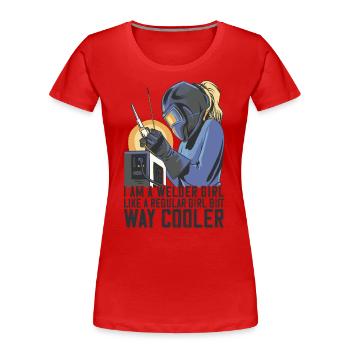 Schweißer Mama für Schweißerinnen und - Frauen Premium Bio T-Shirt - Rot - Vorne - Mia (176cm)