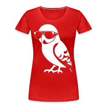 Lustiger Vogel mit Sonnenbrille Cool Bourke's Parak - Frauen Premium Bio T-Shirt - Rot - Vorne - Mia (176cm)