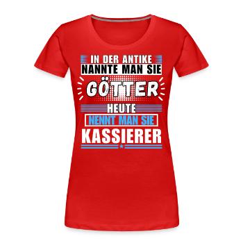Les dieux dans l’Antiquité. Aujourd’hui Caissier - T-shirt bio Premium Femme - rouge - Devant - Mia (176cm)