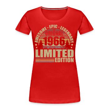 1966 Anniversaire 1966 tenue vintage 1966 Chemise - T-shirt bio Premium Femme - rouge - Devant - Mia (176cm)
