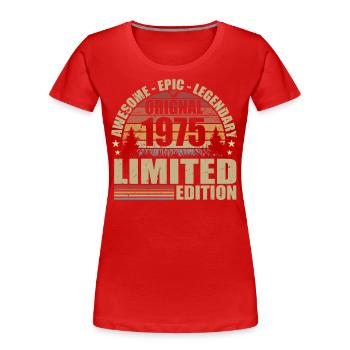1975 Anniversaire 1975 tenue vintage 1975 Chemise - T-shirt bio Premium Femme - rouge - Devant - Mia (176cm)