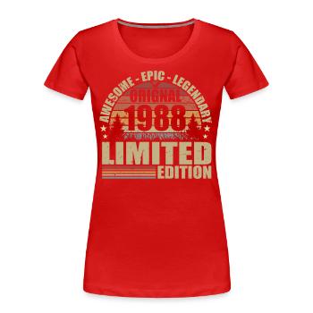 1988 Anniversaire 1988 tenue vintage 1988 Chemise - T-shirt bio Premium Femme - rouge - Devant - Mia (176cm)