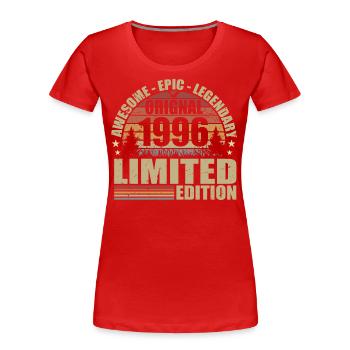 1996 Anniversaire 1996 tenue vintage 1996 Chemise - T-shirt bio Premium Femme - rouge - Devant - Mia (176cm)