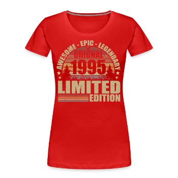 1995 Anniversaire 1995 tenue vintage 1995 Chemise - T-shirt bio Premium Femme - rouge - Devant - Mia (176cm)