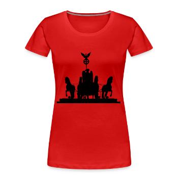 DEUTSCHLAND BERLIN HAUPTSTADT GERMANY GESCHENK - Frauen Premium Bio T-Shirt - Rot - Vorne - Mia (176cm)