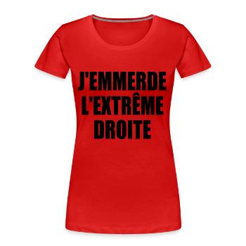 Fuck the far right - Women's Premium Organic T-Shirt - red - Front - Mia (176cm)