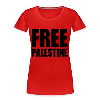Free palestine - T-shirt bio Premium Femme - rouge - Devant - Mia (176cm)