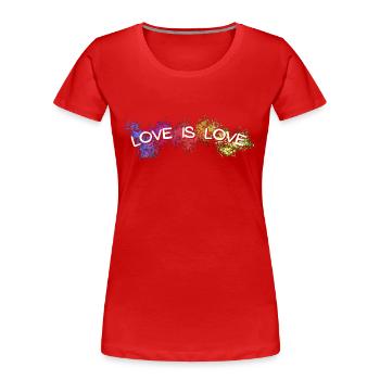 Love is love rainbow pattern for pride month 2022 - Women's Premium Organic T-Shirt - red - Front - Mia (176cm)