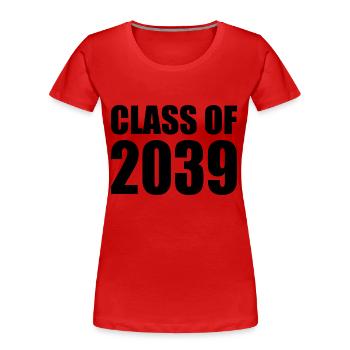 Class of 2039 - T-shirt bio Premium Femme - rouge - Devant - Mia (176cm)