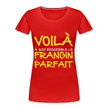 Frangin Parfait - T-shirt bio Premium Femme - rouge - Devant - Mia (176cm)