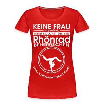 Rhönrad beherrschen - Frauen Premium Bio T-Shirt - Rot - Vorne - Mia (176cm)