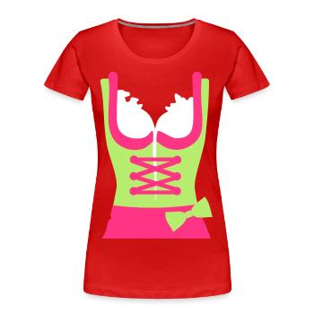 Dirndl - Frauen Premium Bio T-Shirt - Rot - Vorne - Mia (176cm)