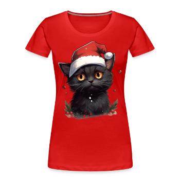 Mustache Wishes - Women's Premium Organic T-Shirt - red - Front - Mia (176cm)