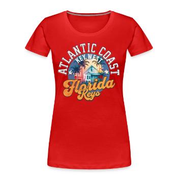 Florida keys Key West - Frauen Premium Bio T-Shirt - Rot - Vorne - Mia (176cm)