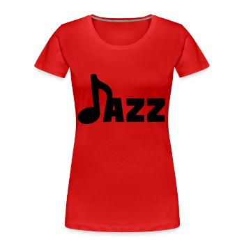 Jazz Musiknote Jazz Soul Blues Musik - Frauen Premium Bio T-Shirt - Rot - Vorne - Mia (176cm)