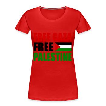 Free gaza Free palestine - Women's Premium Organic T-Shirt - red - Front - Mia (176cm)