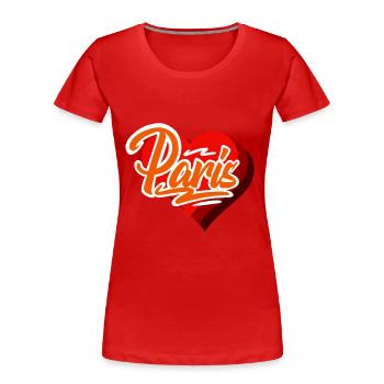 Paris - Frauen Premium Bio T-Shirt - Rot - Vorne - Mia (176cm)