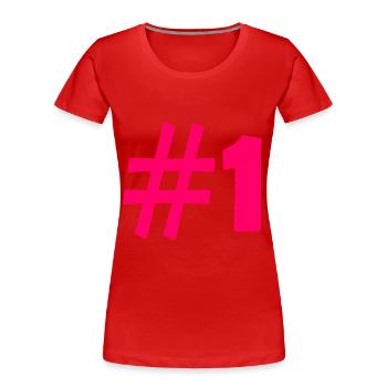 #1 - T-shirt bio Premium Femme - rouge - Devant - Mia (176cm)