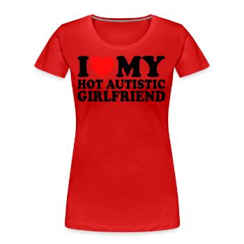 Liebe meine Freundin Ich liebe meine autistische Freundin - Frauen Premium Bio T-Shirt - Rot - Vorne - Mia (176cm)