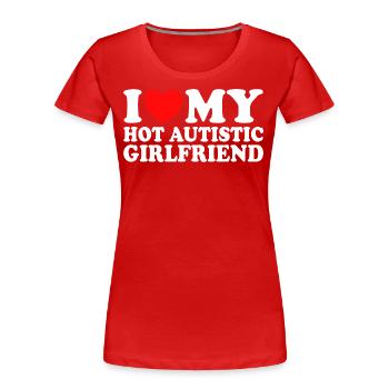 Liebe meine Freundin Ich liebe meine autistische Freundin - Frauen Premium Bio T-Shirt - Rot - Vorne - Mia (176cm)