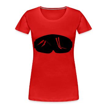 Ski, ski, ski, après-ski, freeski, freeskiing - T-shirt bio Premium Femme - rouge - Devant - Mia (176cm)