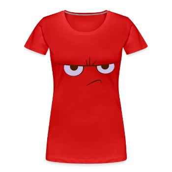 Beleidigt Cartoon - Frauen Premium Bio T-Shirt - Rot - Vorne - Mia (176cm)
