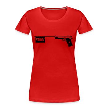 Gun PENG! Novelty Item gun 1c - Women's Premium Organic T-Shirt - red - Front - Mia (176cm)