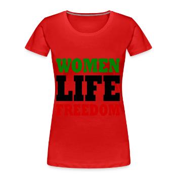 Women life freedom iran - T-shirt bio Premium Femme - rouge - Devant - Mia (176cm)