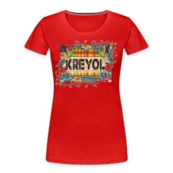 Beautiful Gift Idea KREYOL OR CREOLE style madras - Women's Premium Organic T-Shirt - red - Front - Mia (176cm)