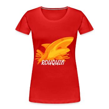 Idée cadeau pour ROUX | ROUQUIN | Requin roux - T-shirt bio Premium Femme - rouge - Devant - Mia (176cm)