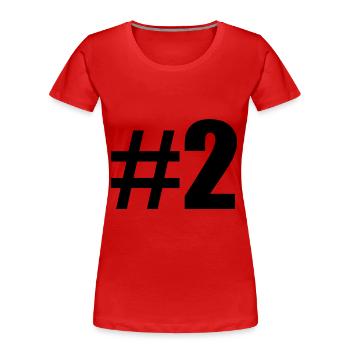 #2 - Women's Premium Organic T-Shirt - red - Front - Mia (176cm)