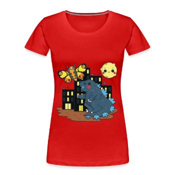Der Kampf der Monster - Frauen Premium Bio T-Shirt - Rot - Vorne - Mia (176cm)