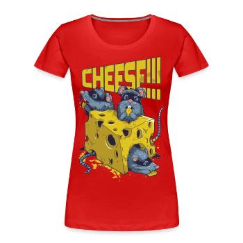 SAY CHEESE!! - T-shirt bio Premium Femme - rouge - Devant - Mia (176cm)