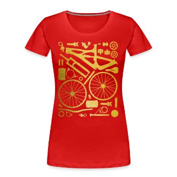 Mountain Bike MTB Downhill Gift - Women's Premium Organic T-Shirt - red - Front - Mia (176cm)