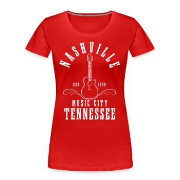 Nashville Tennessee Musique country - T-shirt bio Premium Femme - rouge - Devant - Mia (176cm)