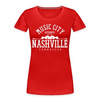 Nashville Tennessee Musique country - T-shirt bio Premium Femme - rouge - Devant - Mia (176cm)