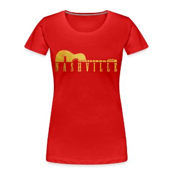Nashville Tennessee Musique country - T-shirt bio Premium Femme - rouge - Devant - Mia (176cm)