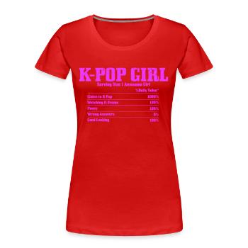 K-Pop Fan Geschenk Koreanische Popmusik - Frauen Premium Bio T-Shirt - Rot - Vorne - Mia (176cm)