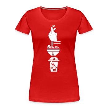 K-Pop-Fan Geschenk Koreanische Popmusik - Frauen Premium Bio T-Shirt - Rot - Vorne - Mia (176cm)