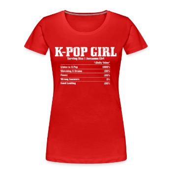 K-Pop-Fan Geschenk Koreanische Popmusik - Frauen Premium Bio T-Shirt - Rot - Vorne - Mia (176cm)