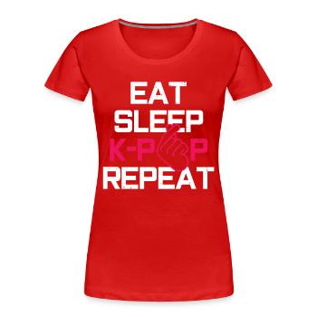 K-Pop-Fan Geschenk Koreanische Popmusik - Frauen Premium Bio T-Shirt - Rot - Vorne - Mia (176cm)