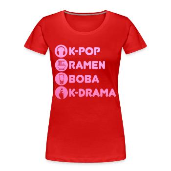 K-Pop-Fan Geschenk Koreanische Popmusik - Frauen Premium Bio T-Shirt - Rot - Vorne - Mia (176cm)