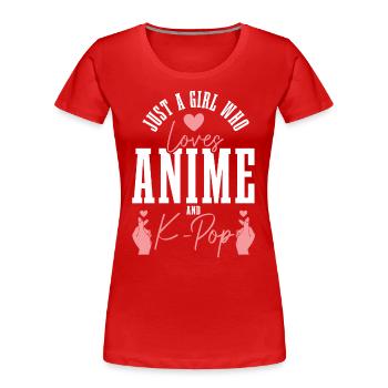 K-Pop-Fan Geschenk Koreanische Popmusik - Frauen Premium Bio T-Shirt - Rot - Vorne - Mia (176cm)