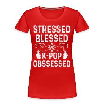 K-Pop-Fan Geschenk Koreanische Popmusik - Frauen Premium Bio T-Shirt - Rot - Vorne - Mia (176cm)