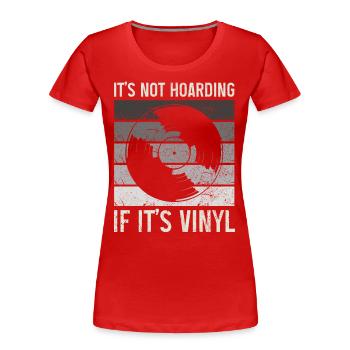 Vinyl Record Vintage DJ Gift - Women's Premium Organic T-Shirt - red - Front - Mia (176cm)