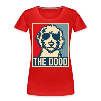 Goldendoodle chien le cadeau Dood - T-shirt bio Premium Femme - rouge - Devant - Mia (176cm)