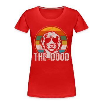 Goldendoodle chien le cadeau Dood - T-shirt bio Premium Femme - rouge - Devant - Mia (176cm)