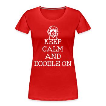 Goldendoodle chien le cadeau Dood - T-shirt bio Premium Femme - rouge - Devant - Mia (176cm)